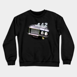 Oldsmobile 442 1970s American classic muscle car elements with emblem Crewneck Sweatshirt